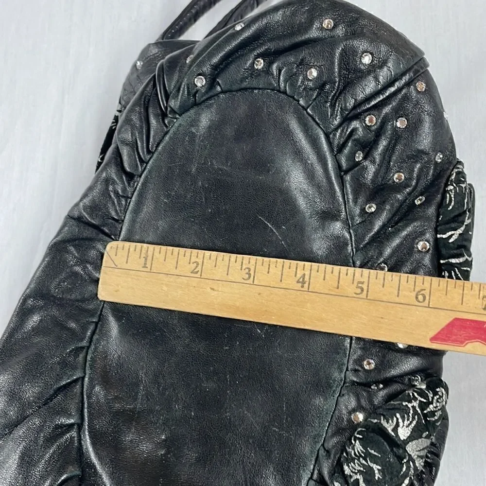 VTG Vintage Rita Diana for Mylinka Made in the USA Black w/ Rhinestones Purse